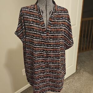 Red and white striped blouse